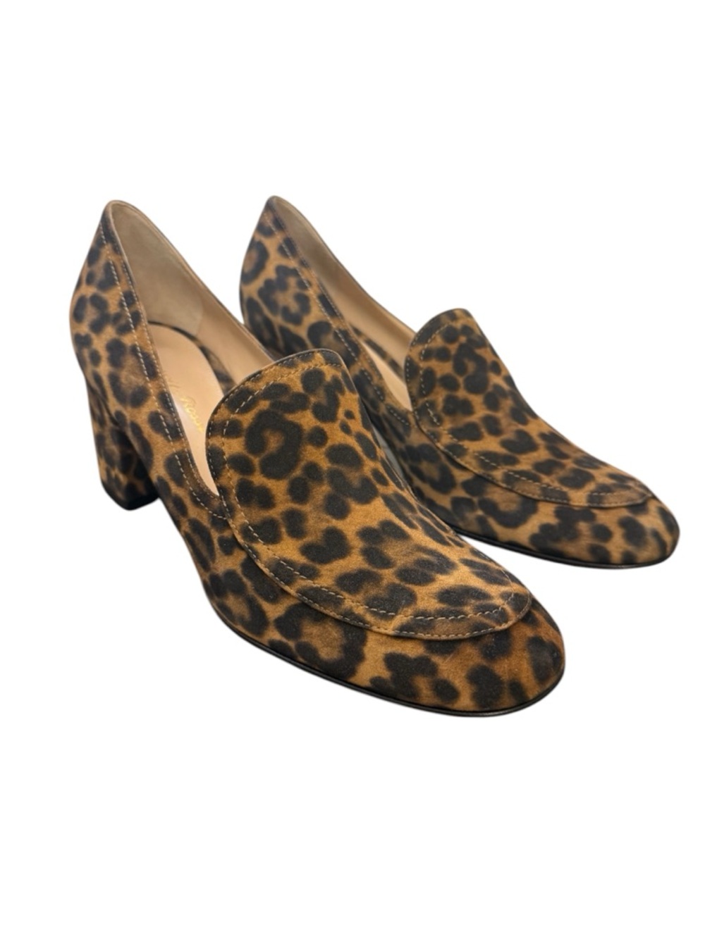 Gianvito Rossi Leopard Print
Suede Block Heel Loafer Pumps
Size 38